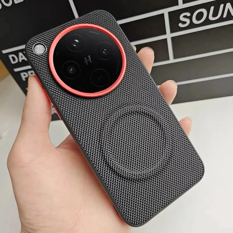 Shockproof Nylon & Leather Matte Back Cover with Magnetic Closure