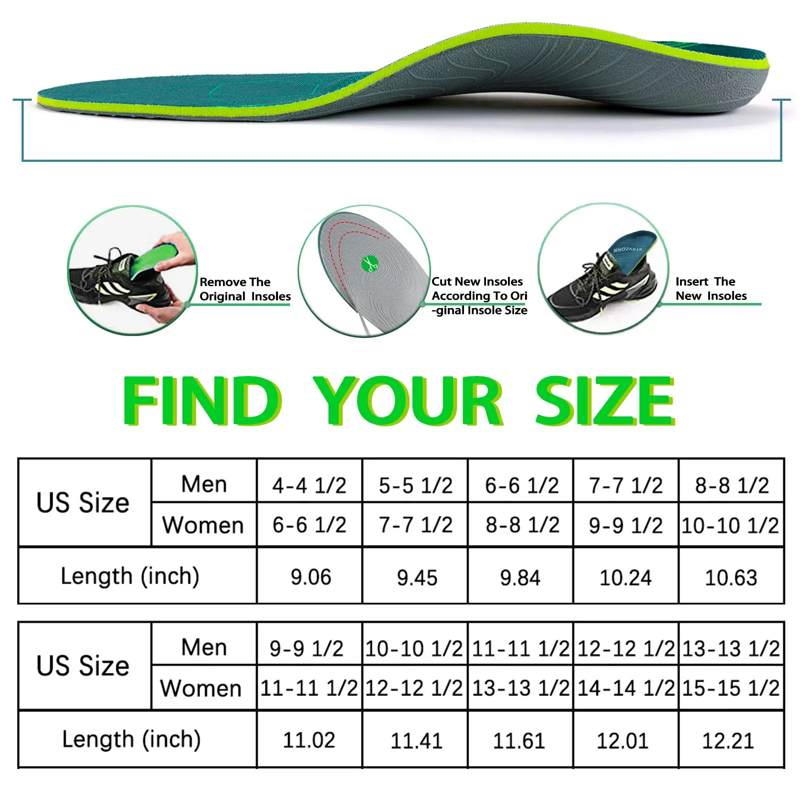 2 pairs insoles Plantar Fasciitis Relief Insole Heavy Duty High Arch Supports Orthotics Men Wome Orthopedic Flat Feet Pads Heel