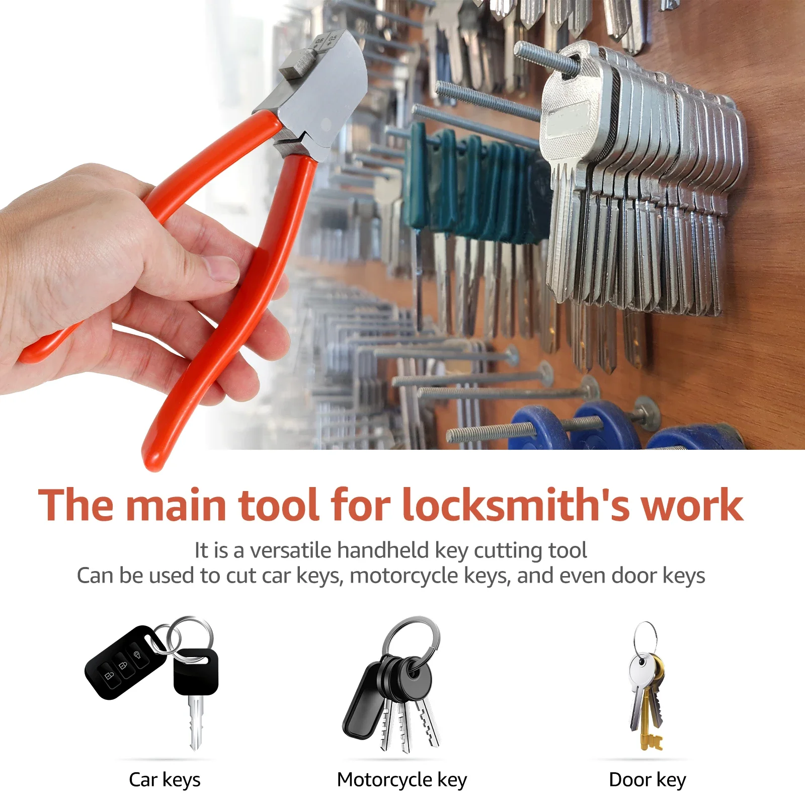 Key Cutter Portable Key Cutter Locksmith Car Key Plier Auto Key Cutting Machine Alloy Steel Door Key Cutters Locksmith Tools