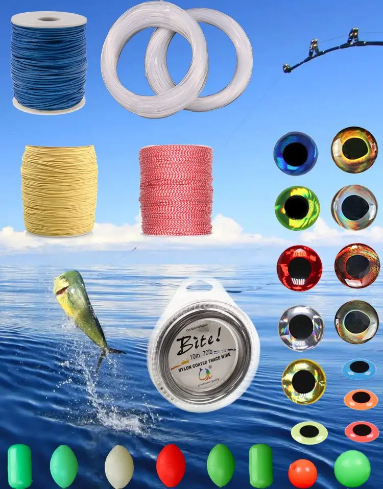 ICERIO 50PCS ABS Plastic Saltwater Fishing Tackle Snapper Slide Parts  Silicone Ring Skirts & Rubber Tie Fixed Lure Accessories - AliExpress