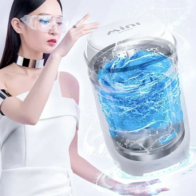 New Portable Automatic Household Washing Machine  Small  Sized and Integrated for Washing Underwear and Socks 3