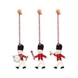 Hand-Painted Metal Christmas Tree Hanging Decoration, Holiday Gift (3pcs)
