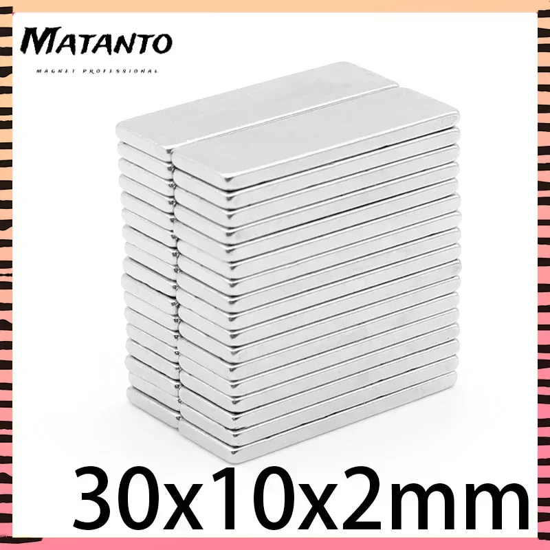

30x10x2mm Block Powerful Strong Magnetic Magnets 30x10x2 Rectangular Rare Earth Neodymium Magnet 30x10x2