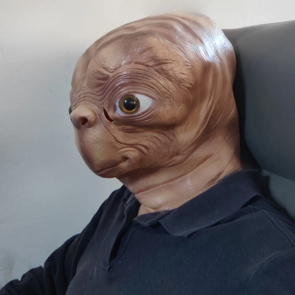 Realistic ET Alien Latex Mask - Halloween Cosplay Full Head Mask