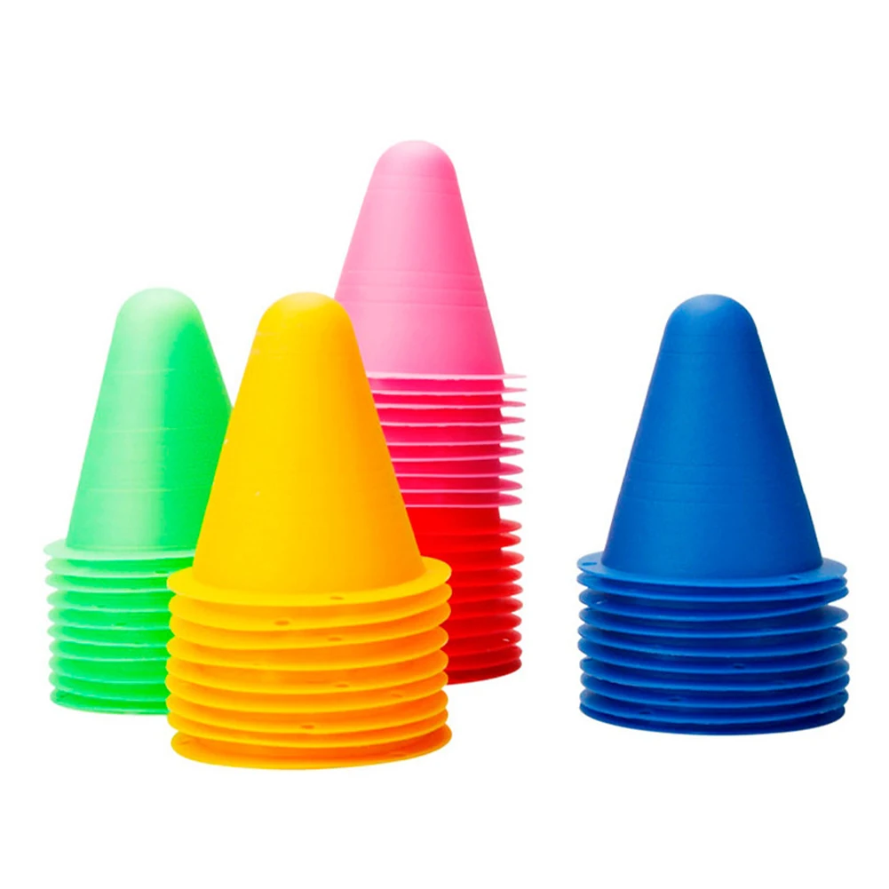 10Pcs Platic Marker Cones Sports Agility Training Marker Cone for Soccer Roller Skating Football Slalom Practice Training Tool