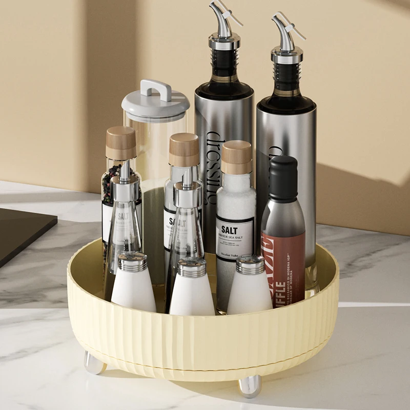 Multi-functional light luxury rotating seasoning rack kitchen living room table seasoning box supplies household artifacts 4