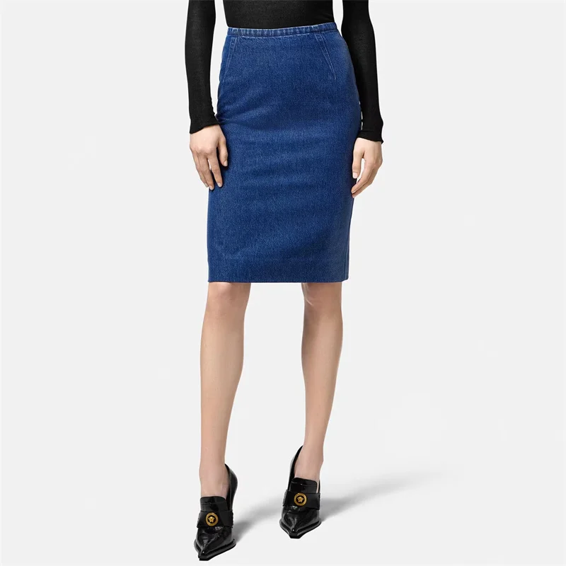 

skirts for women 2023 Autumn New Korean Fashion Slim High Waist Women's Half length Skirt Vintage washed pure cotton long skirt