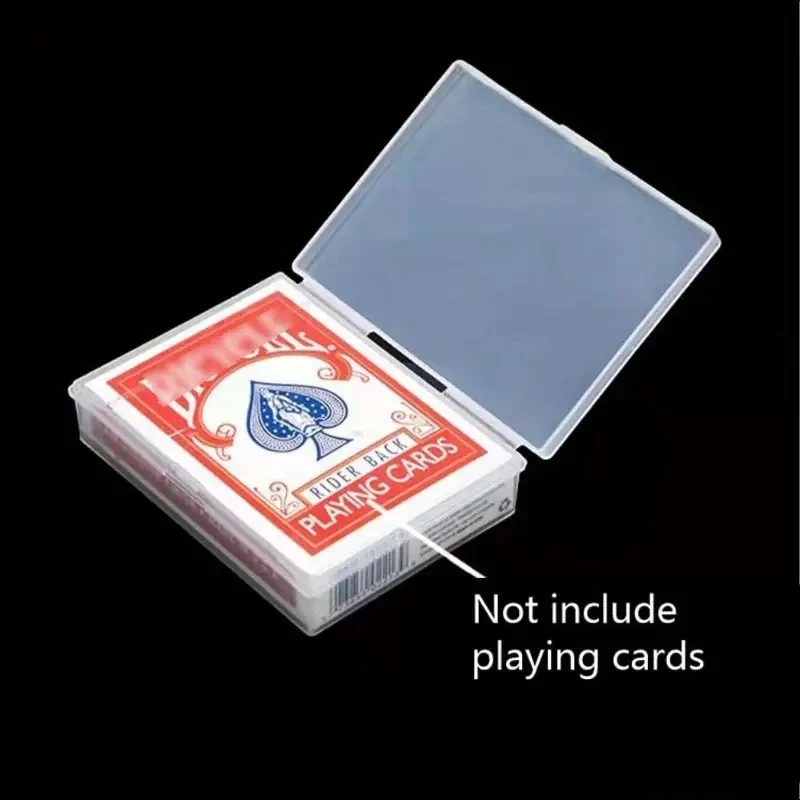 2pcs Plastic Playing Card Cases Transparent Rectangular Storage Boxes with Secure Clasp Closure for Poker & Business Cards playing card cover plastic storage box card storage box playing card holder