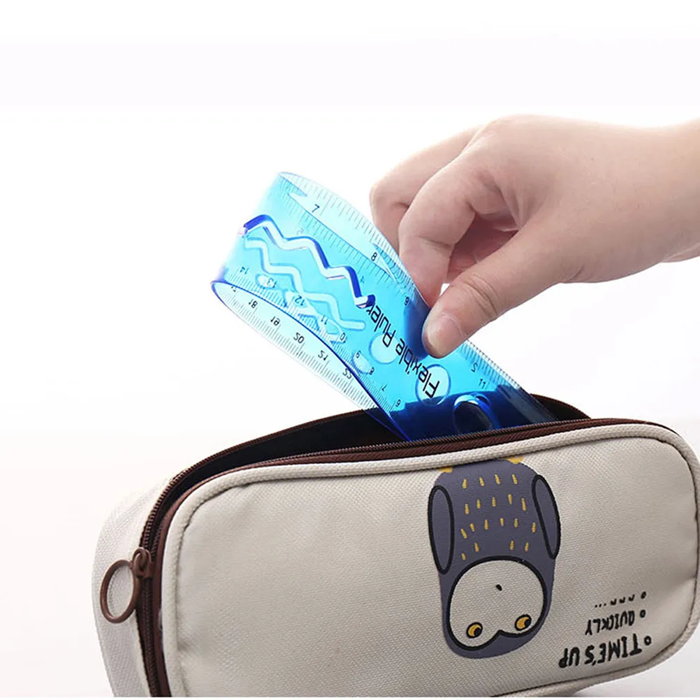 1Pcs 30Cm 경량 유연한 자 휴대용 운반 플라스틱 소재 학교 학생 사무용품 무작위 색상