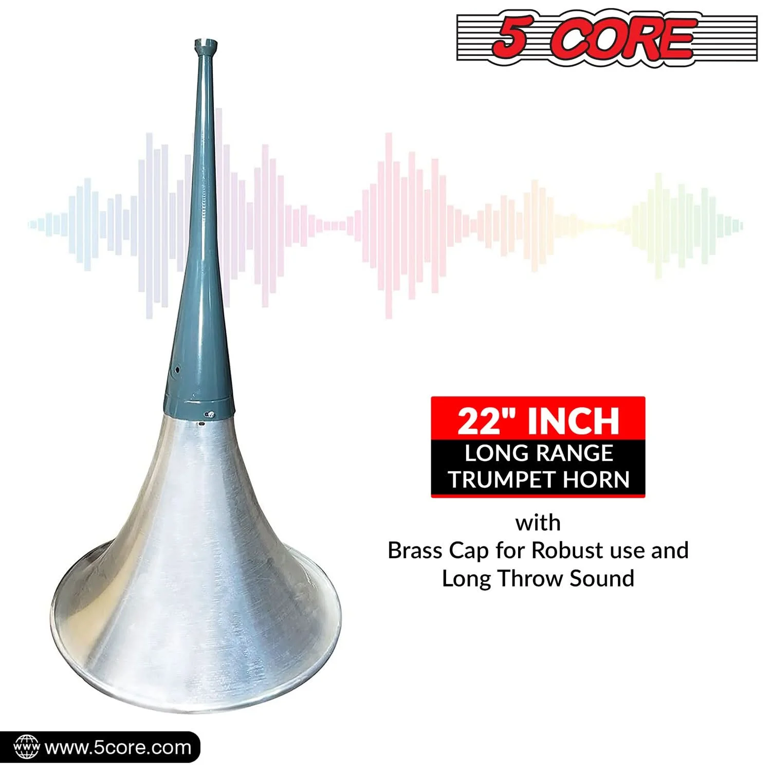 5 Core PA Speaker Trumpet Reflex Horn Throat 22" Aluminum Body Support Most Compression Driver TH 22 2
