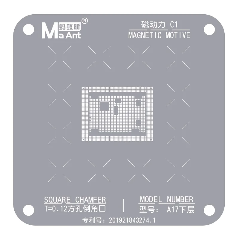 MaAnt C1 마그네틱 CPU BGA 리볼링 스텐실 키트 플랫폼, 아이폰 A8-A17 Hisilicon 퀄컴 MTK EMMC 휴대폰용 스틸 메쉬 수리