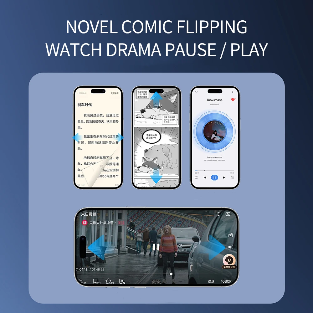 New Fingertip Remote Control Photo Taking Remote Bluetooth Page Turning Ring Roller Selfie Browse Video Read E-books