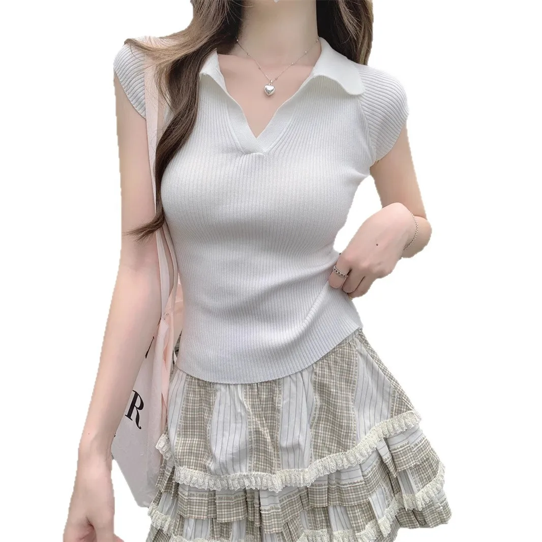 Summer Lady Knitted Pullover Tops