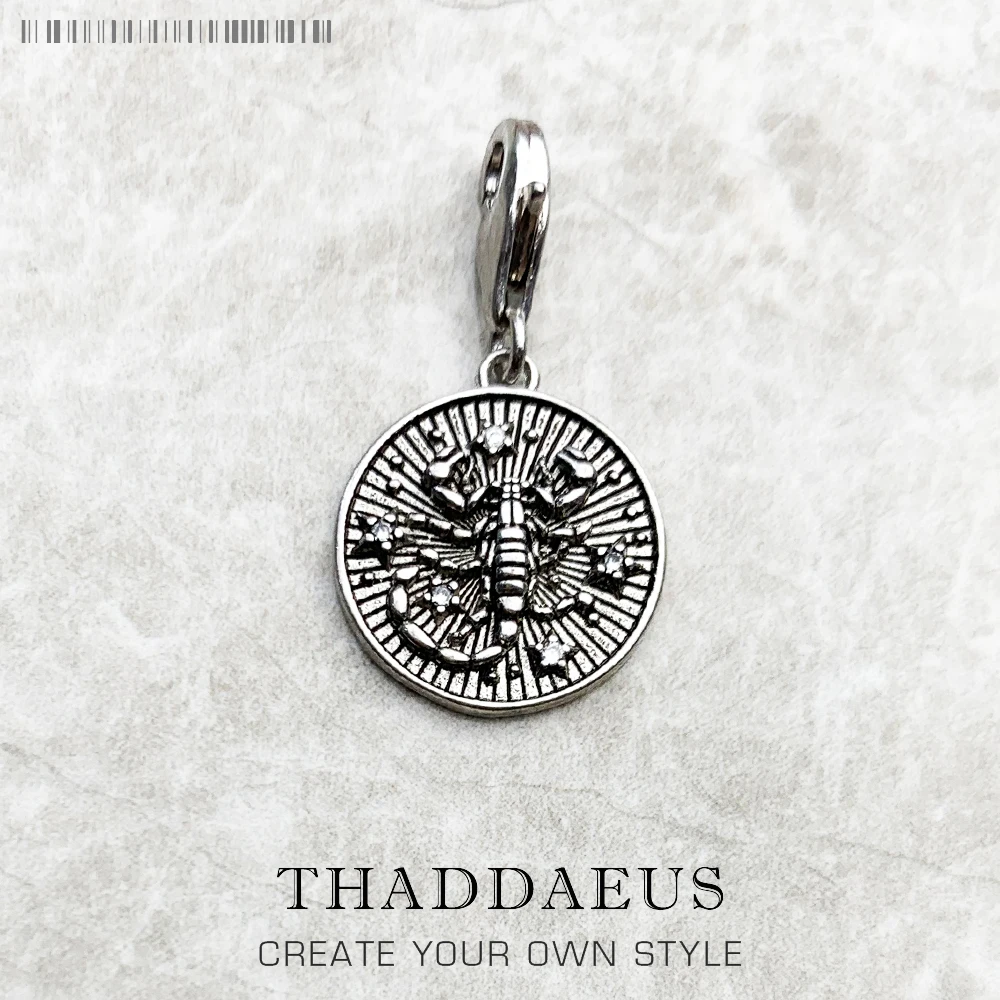 Zodiac Sign Vintage Gift Charm Pendant in 925 Sterling Silver