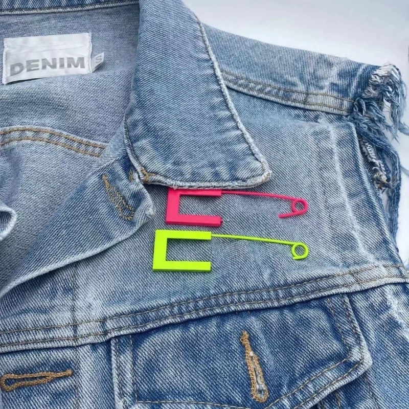 캔디 컬러 사각 헤드 핀 DIY 다용도 신발 양말 액세서리 고정 핀 허리 조절 ..