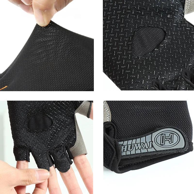 Fingerless gloves for men women cycling sports fitness motorcycle mtb anti-slip bicycle accessories