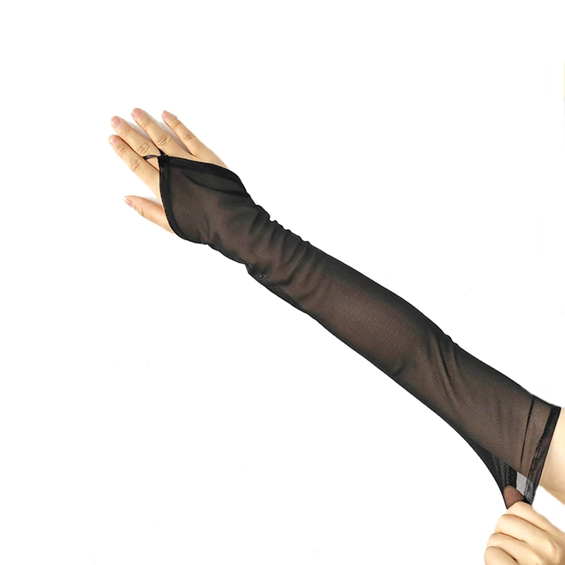 49CM Women Fingerless Gloves Retro Style Evening Dress Accessories Cosplay Elasticity fingerless gloves half finger gloves cosplay gloves costume gloves