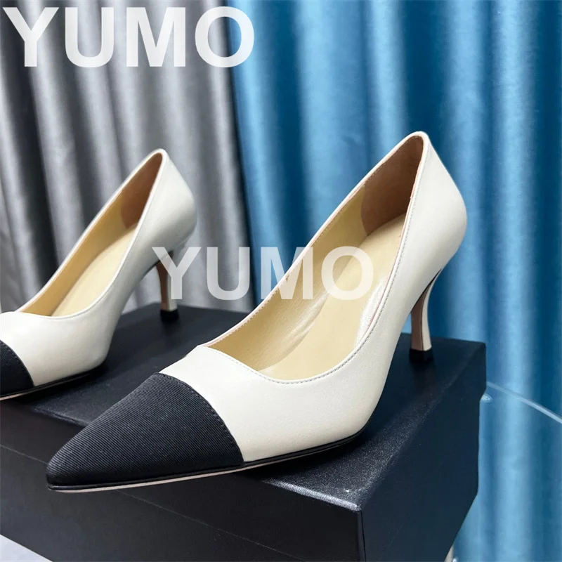 

2023 Women Genuine Leather Pumps High Heels Spring Autumn Designer Shoes Pointed Toe Slip On Sexy Elegant Office Ladies Shoes