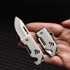 1PC Mini Folding Knife Steel Portable Camping Survival Knife Pocket Folding Knife Self-defense Keyknife Keychain Pendant 1