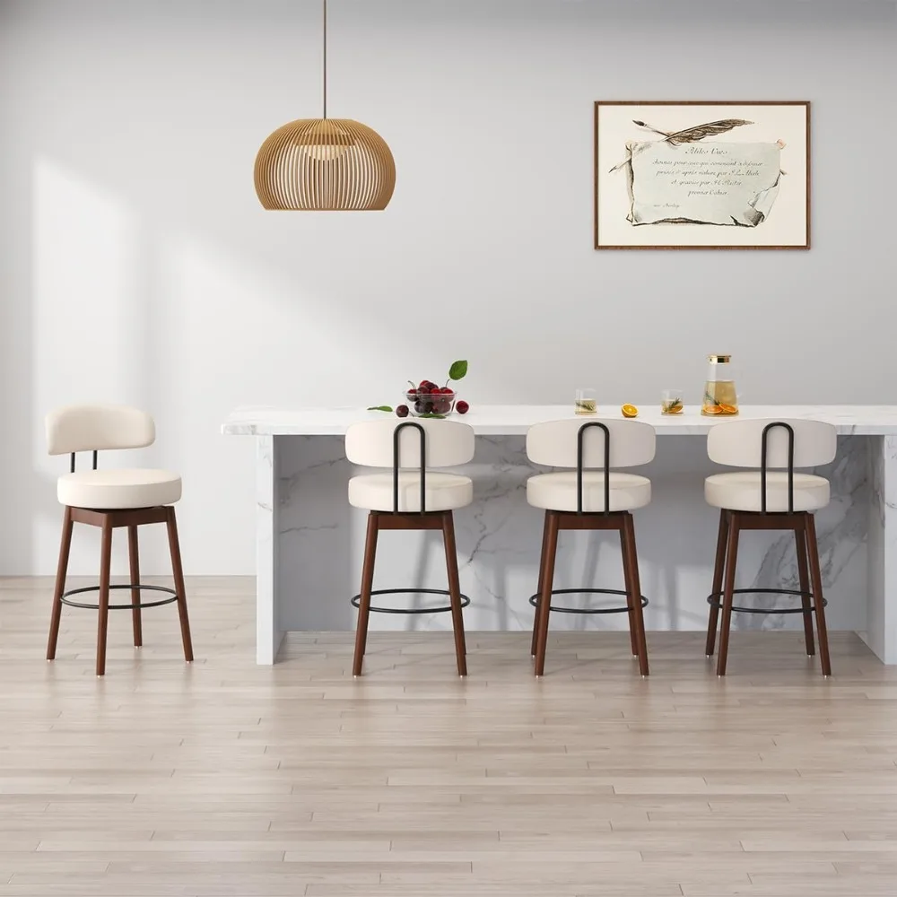 Swivel Counter Height Bar Stools Set of 4, 30" 1