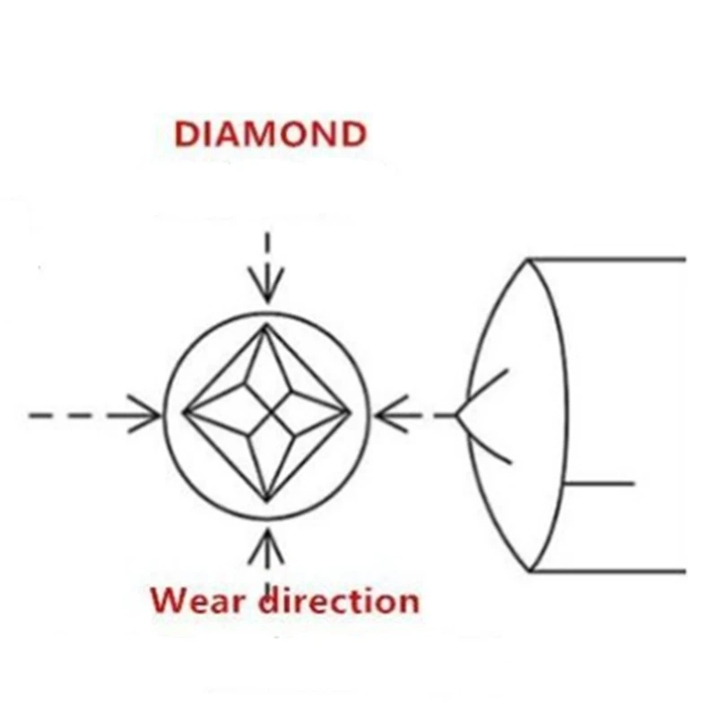 Punta di ottaedro comò diamantato per mola smerigliatrice strumento per pietra penna per medicazione parti di riparazione affilatrice per mola