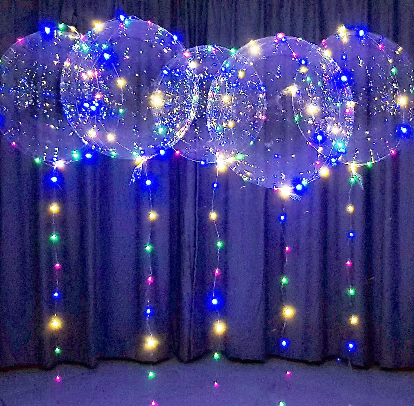 

3 Sets LED Light Up Bobo Balloons 20 Inches with String Lights with Lights Pump Transparent Wedding Birthday Party Decor Colored