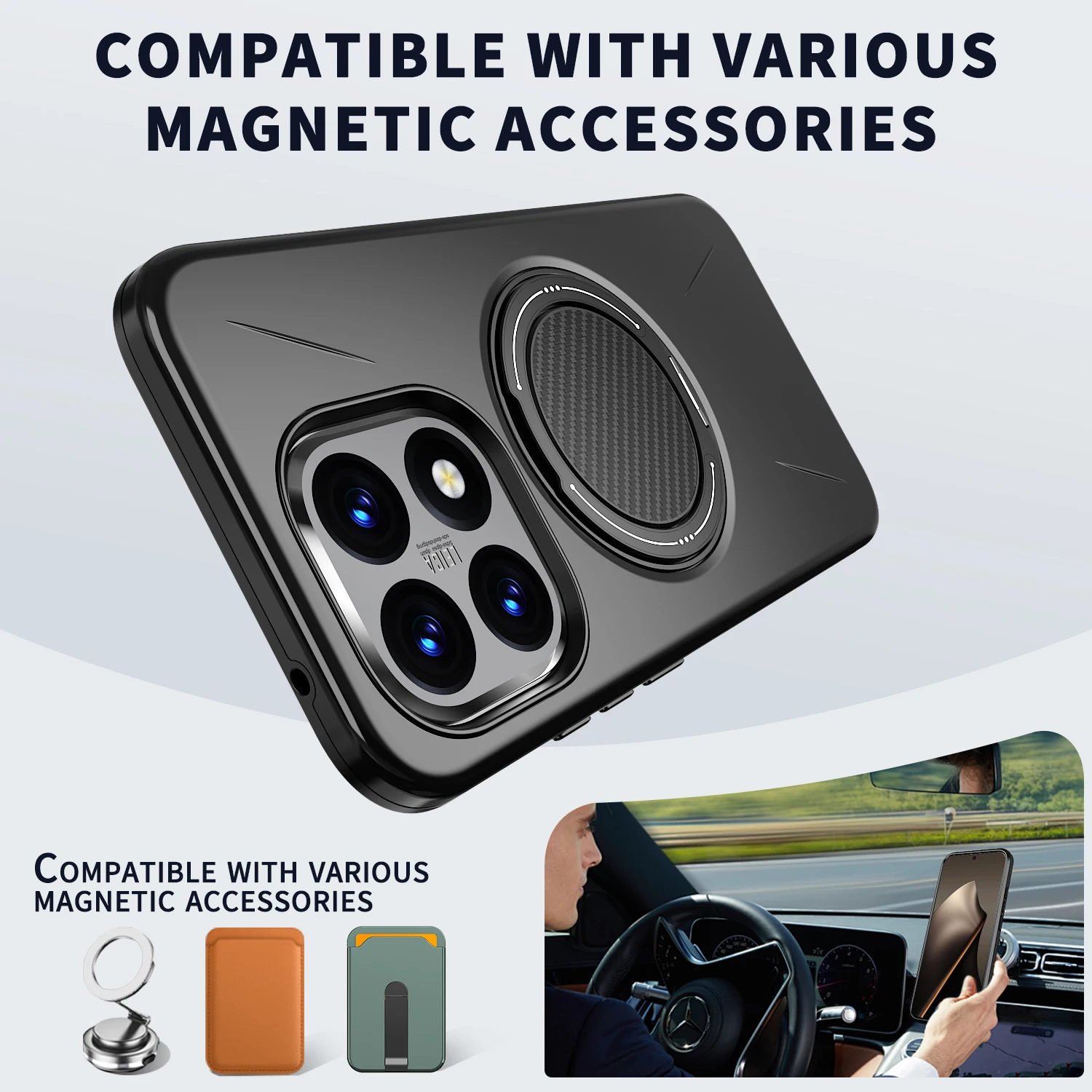 360° Magnetic Shockproof Phone Case with Stand Holder and Magsafe Compatibility