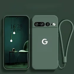 Premium Liquid Silicone Shockproof Case with Anti - loss Strap - Pixel 10 ProXL (Dark Green)