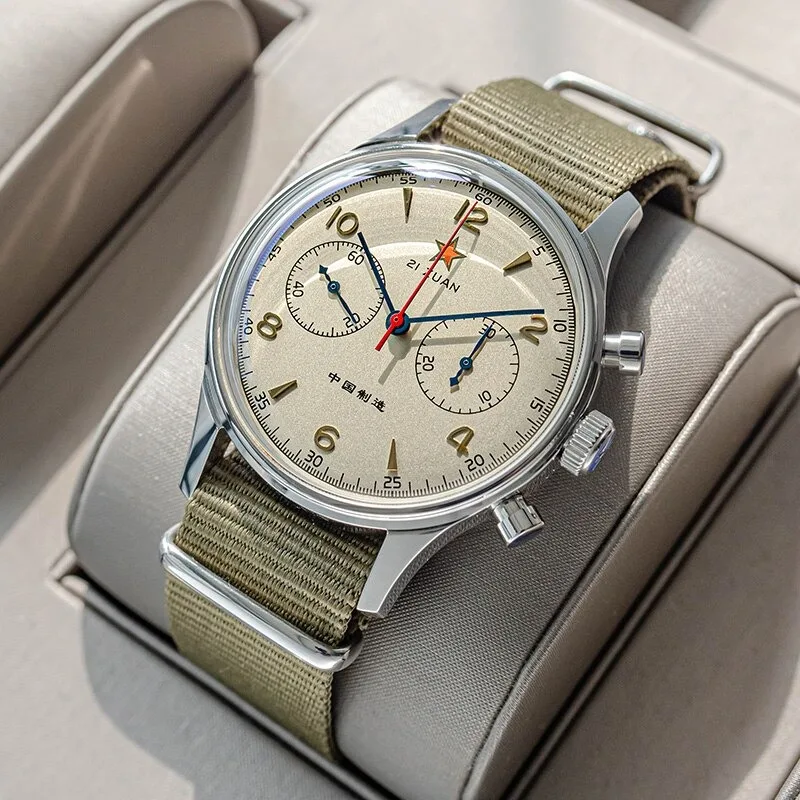 Originale Gabbiano 1963 Orologio Pilota Cronografo Orologio Da Polso Per Uomo Seagull St1901 Mano Vento Movimento Meccanico Air Force 40Mm