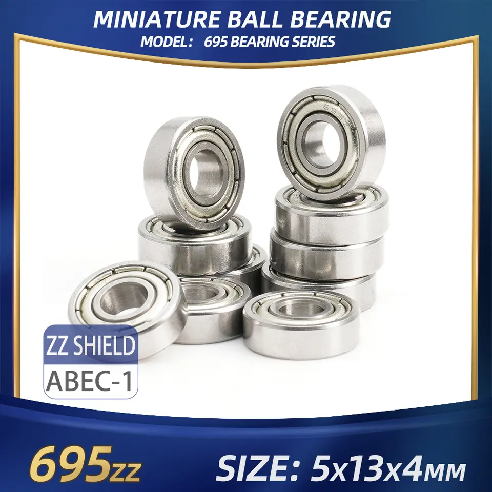 FUSHI 695zz 695 2rs Bearing 5x13x4 mm 10Pcs Stainless steel S695zz Flange F695 2rs Bearing For VORON 3D Printer,RC Car image 11