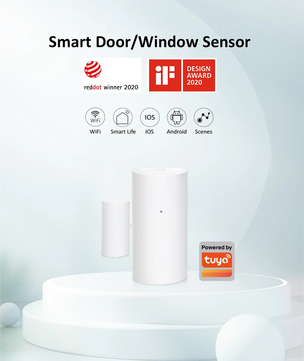 smart dørsensor installeret på en dørkarm