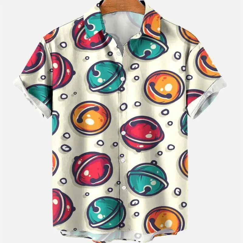 Men's Summer Cartoon Fashion Vacation Printing Original Medieval Floral Casual Short Sleeve Shirt Dazn Luxury Elegant Clothing