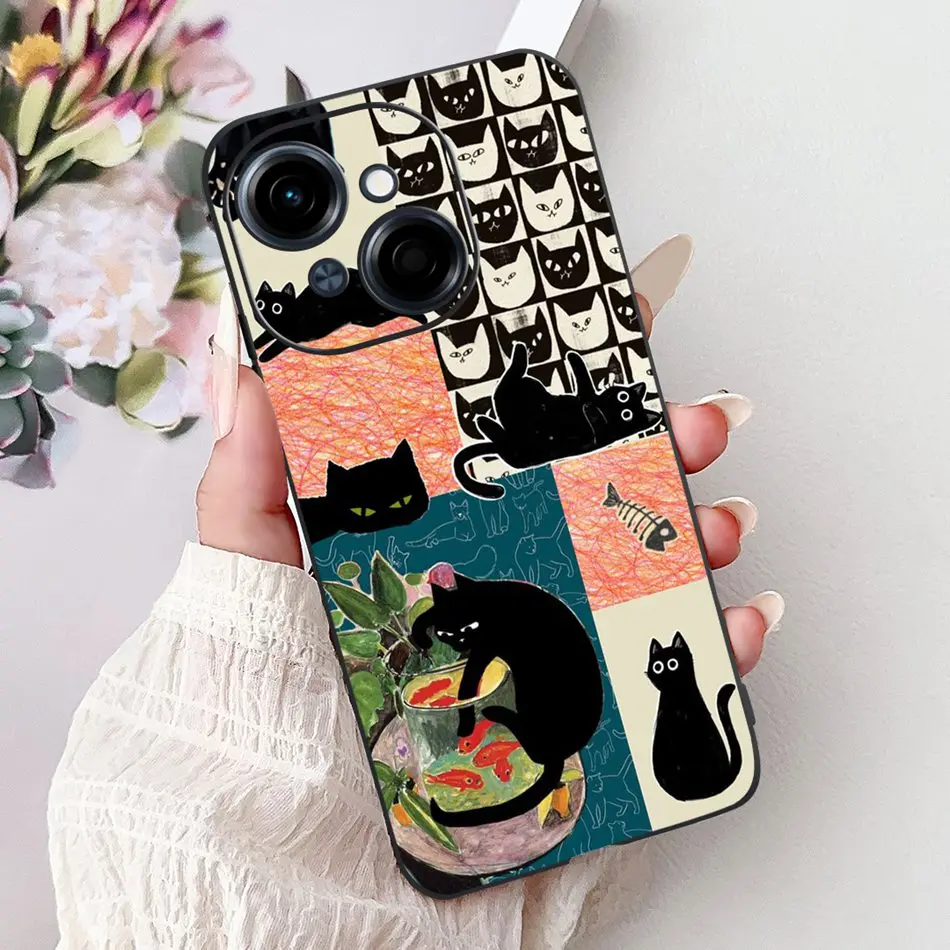 Fashion Cool Pattern Black Silicone Soft Phone Case