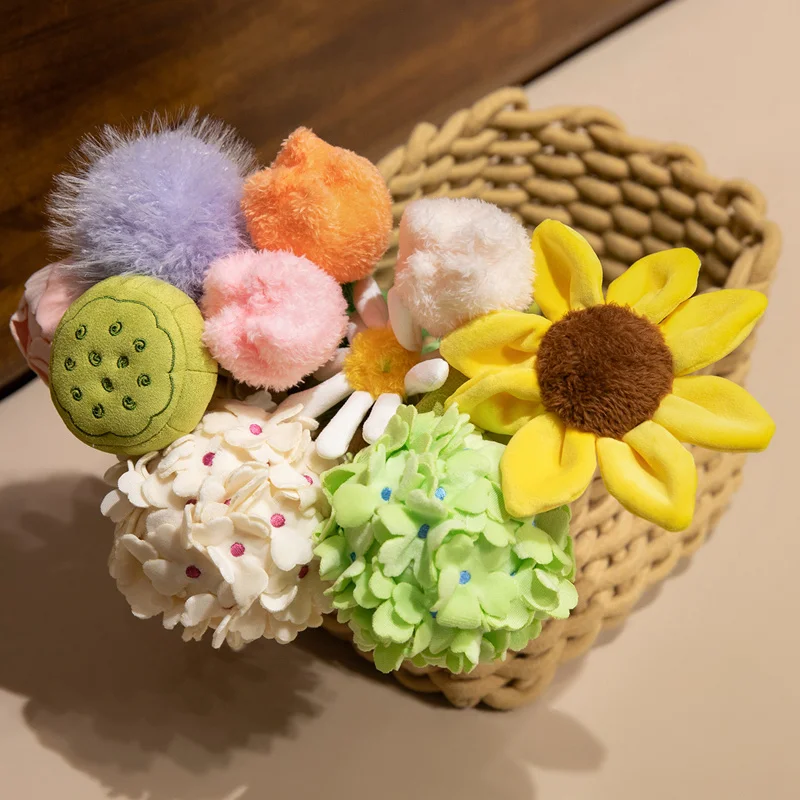 Charming DIY Plush Flower Bouquet - Soft & Fluffy Roses and Sunflowers