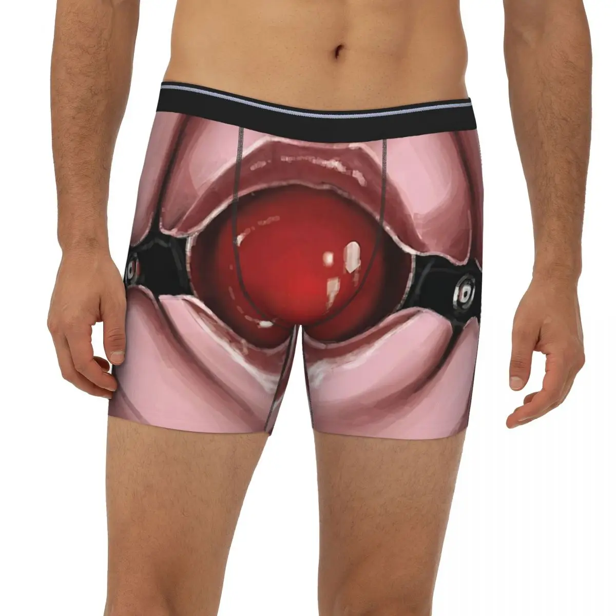 

Ball Gag Mouth And Tongue Underpants Breathbale Panties spoof funny Male Underwear Boxer Briefs extended underwear