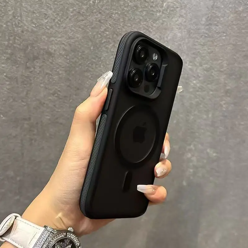 Luxury Magsafe Matte Translucent Magnetic Phone Case with Wireless Charging Capability