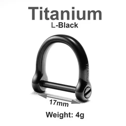 Luxury Titanium Horseshoe Buckle Keychain - Lightweight Baked Color Key Ring Holder, Premium Gift (Titanium - 17mm - Black)