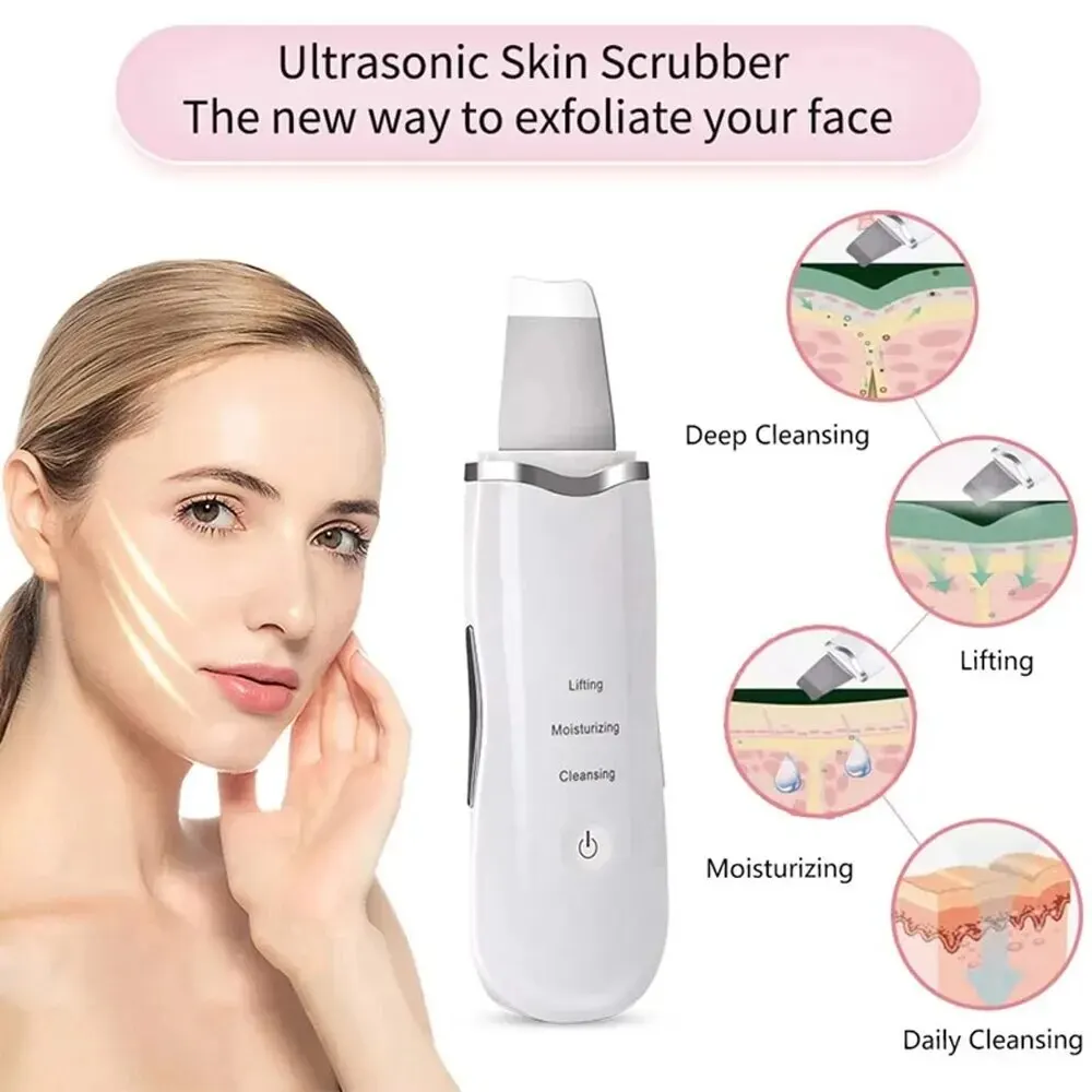 Skin Scrubber Remove Vibrate Deep Face Cleaning Dirt Blackhead Reduce Wrinkles Facial Lifting Peeling Tool