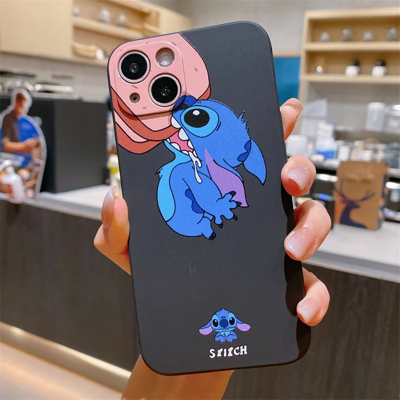 thumbnail image 1 of Funda de silicona con dibujos animados de Disney Stitch para IPhone, 14, 13, 12, 11, 15Pro, Max, X, XR, XS, MAX, Kawaii, regalo de cumpleaños para niños, 1 of 5