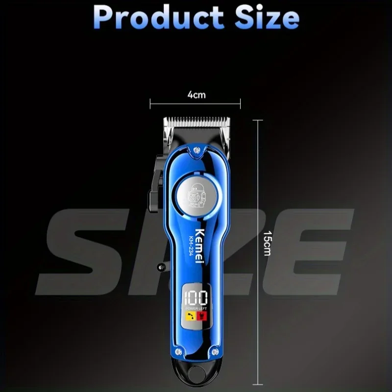 Kemei Km-234 Men Trimmer Clipper Professional Hair Trimmer Led Display Rechargeable Cordless Hair Clipper 3