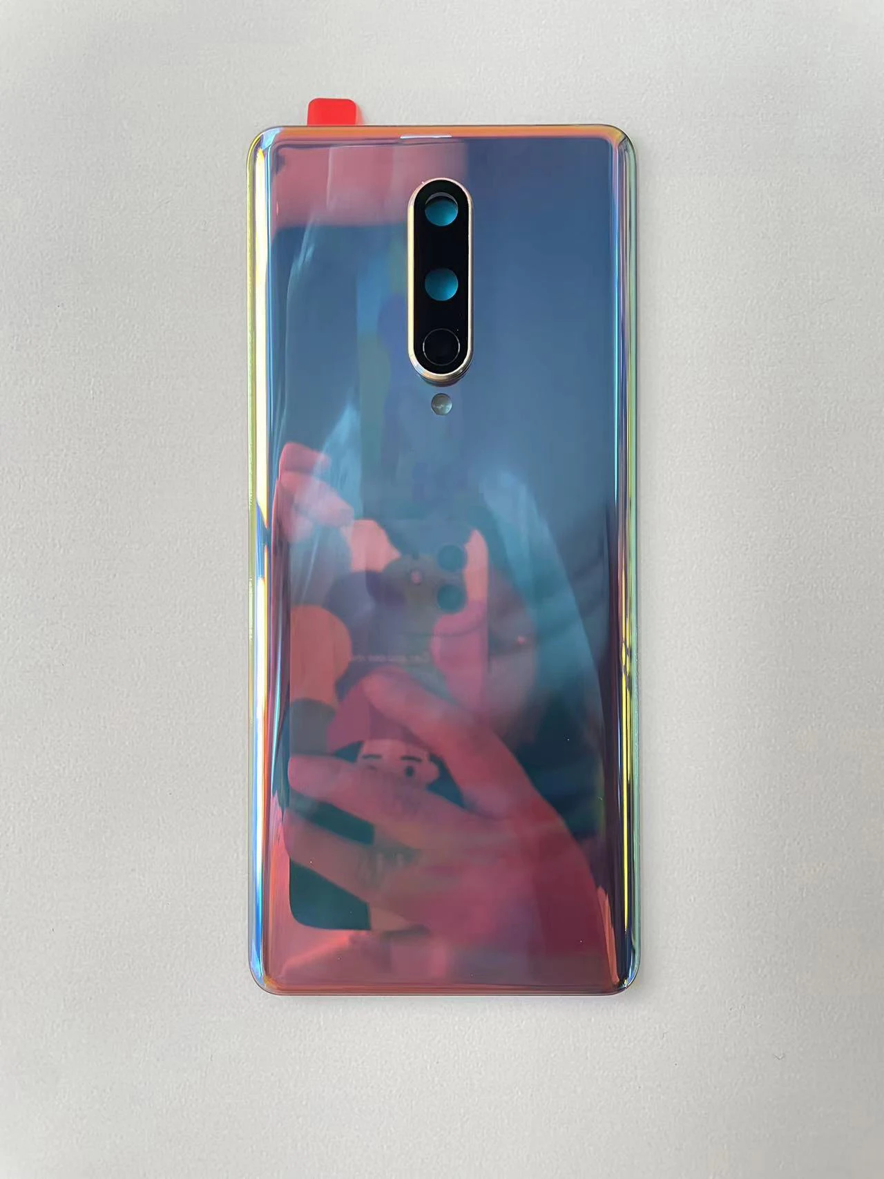 100% 새 배터리 커버 하드 고릴라 글래스 (OnePlus 8용) 후면 도어 뚜껑 후면 하우징 패널 케이스 + 카메라 렌즈 + 접착제