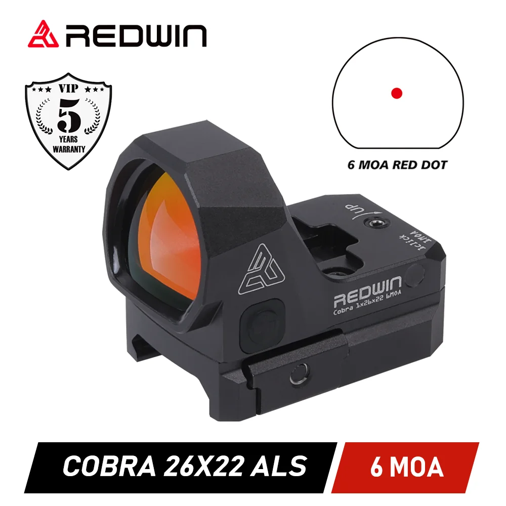 Red Win Cobra ALS Red Dot Pistol - 26x22mm Moon Lens,6MOA