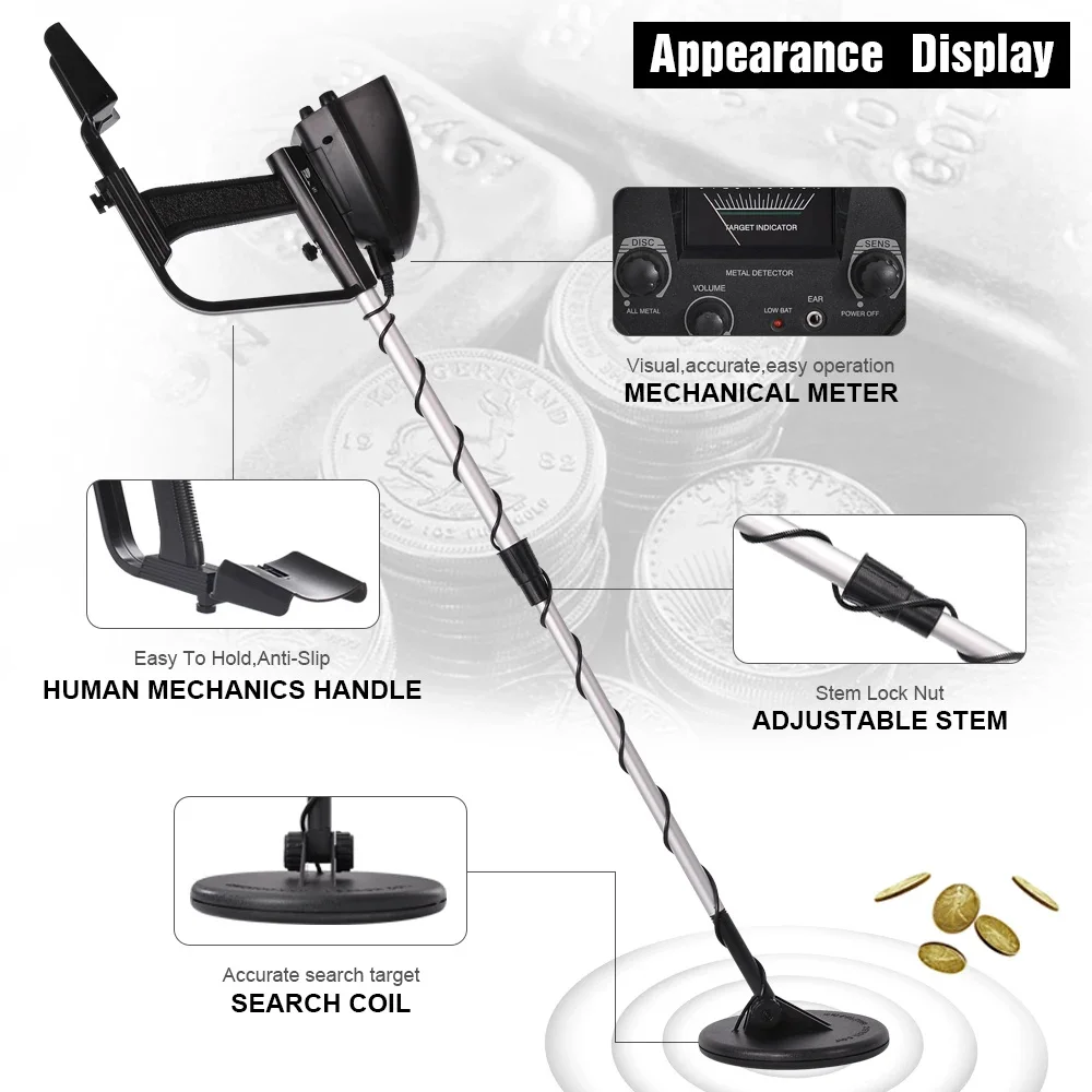 MD4030 Professional Metal Detector Pinpointer Portable Gold Finder Machine Treasure Hunter Gold Depth Metal Detector