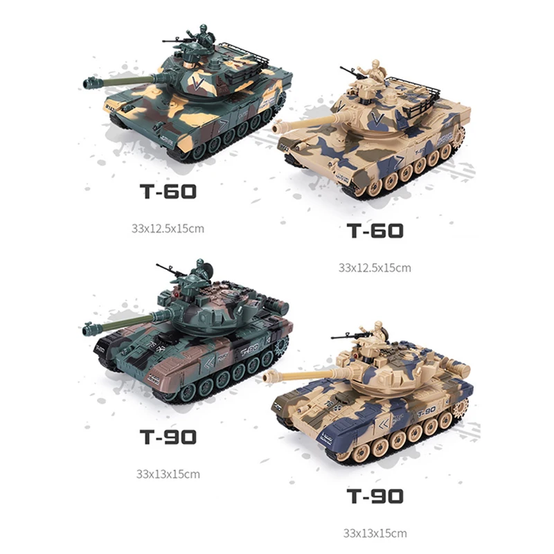 RC tank toys 2.4G remote control car tank model with cool light sound chargeable vehicle gift for children boys kids adults 5