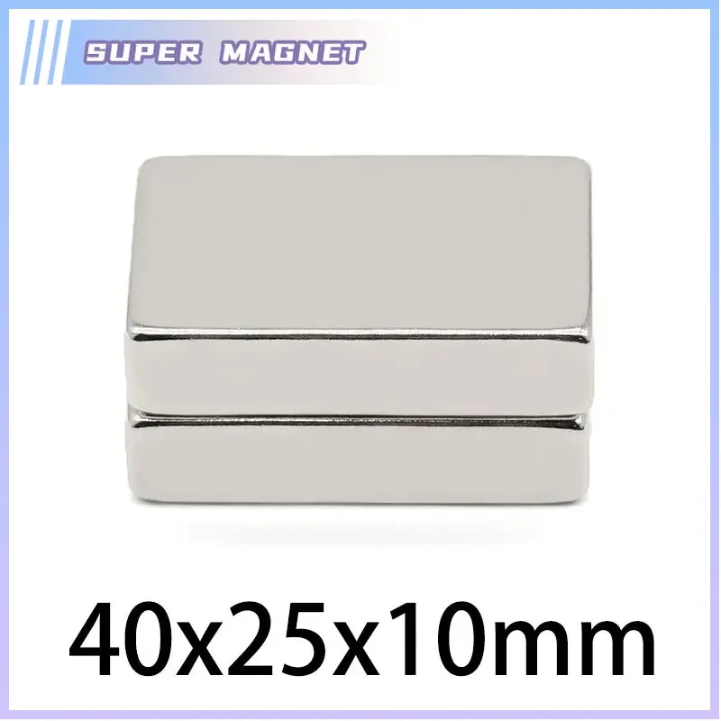 1/2/5 Pz 40X25X10Mm Forte Magnete Al Neodimio N35 Potente Ndfeb Magneti Più Lunghi Blocco Magneti Di Terre Rare 40*25*10Mm Foglio Magnetico