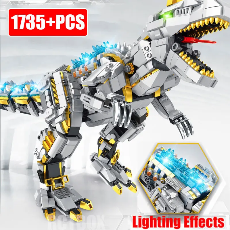 

Ideas Jurassic Park Dinosaur World T-Rex Spinosaurus Building Block Light Mechanical Dragon MOC Bricks Toy For Boy Birthday Gift