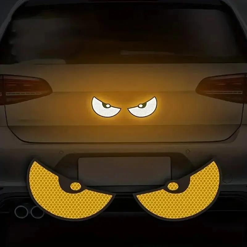 Reflective Stickers 6pcs Motorcycle Bike Car Warning Creative Funny Big Eyes