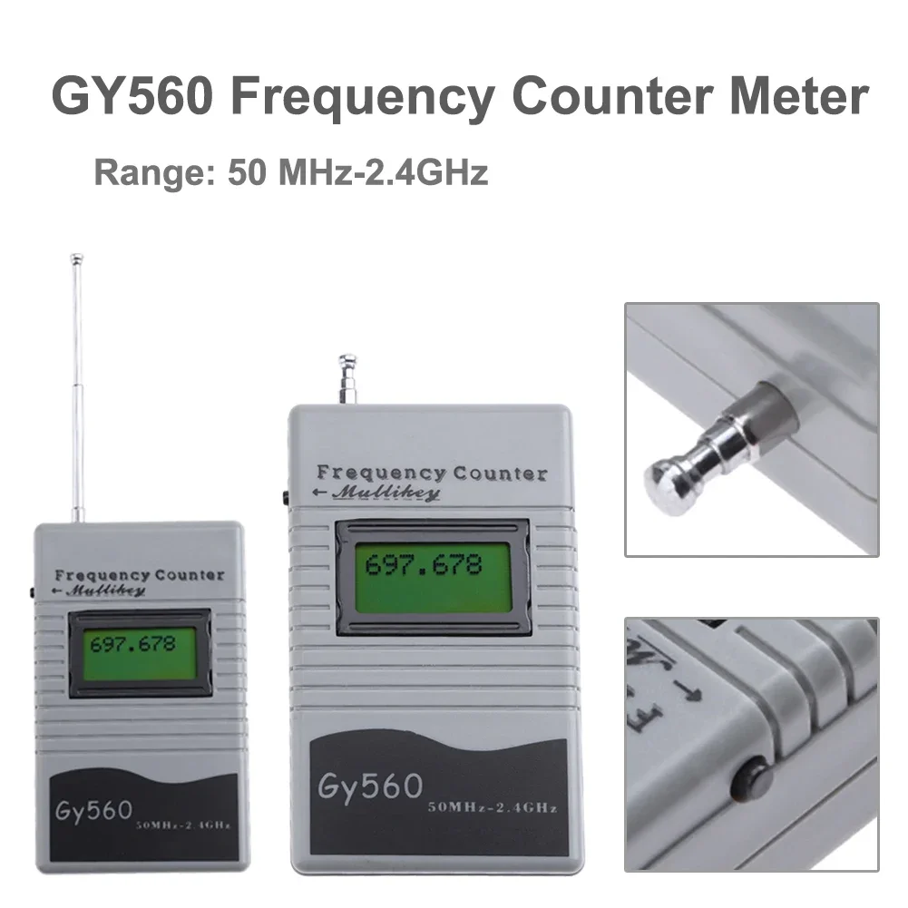 Frequency Counter Tester Frequency Meter Handheld Frequency Counter for Two-way Radio Mobile Phone 50 MHz-2.4 GHz GY560 Frequency Counter Meter