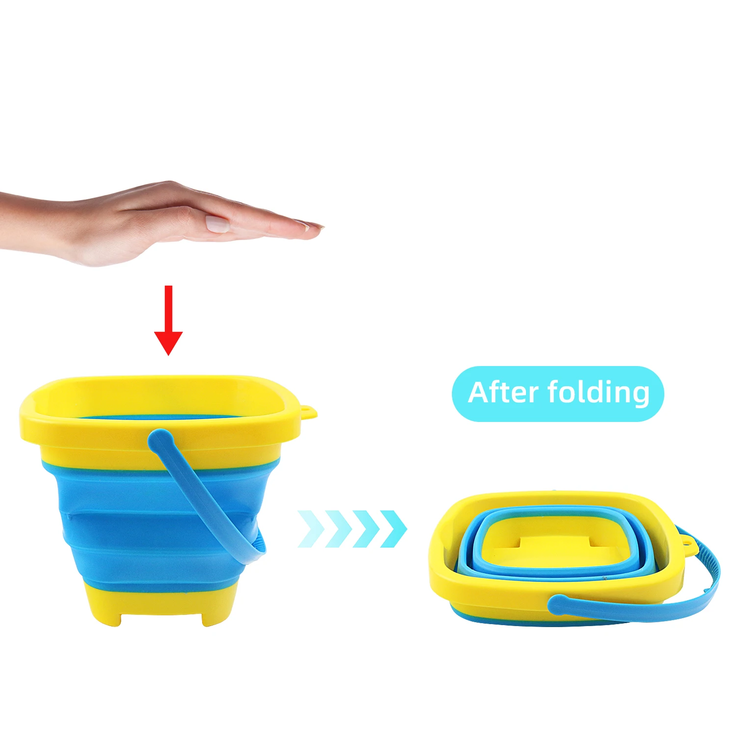 Foldable water bucket and sand bucket, children's beach water play and sand carrying bucket, promoting parent-child interaction 2