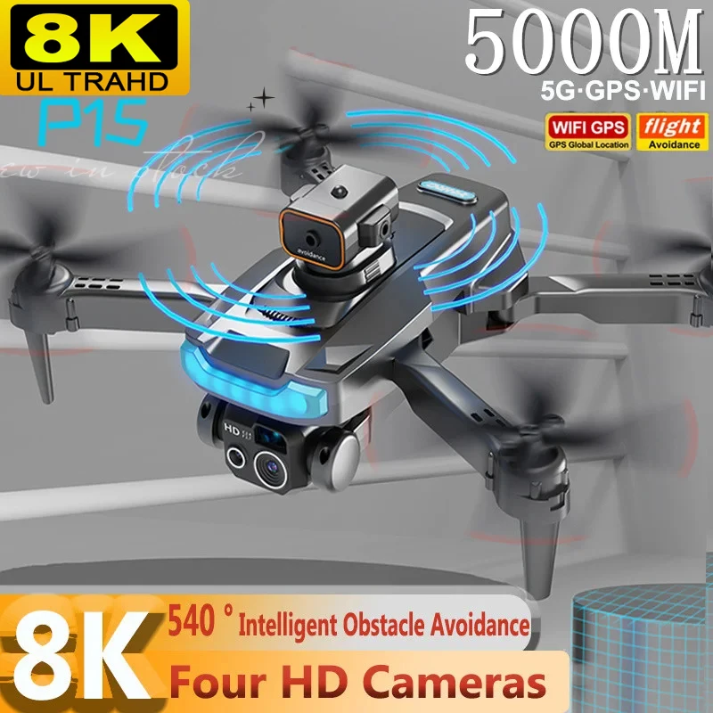 Per Xiaomi P15 Drone 8K Fotocamera Professionale Gps 4K Hd Fotografia Aerea Dual-Camera Omnidirezionale Drone Per Evitare Gli Ostacoli